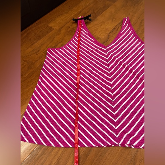 NWT LOFT women's XL pink tank with white and silver stripes - Picture 6 of 9